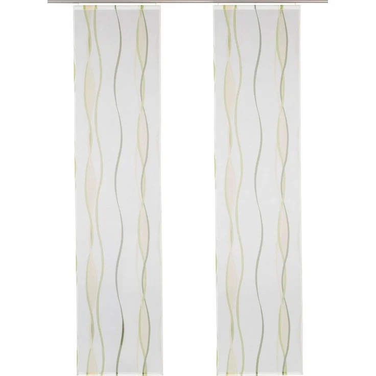 OTTO home Schiebegardine Dimona (2 St), Klettschiene, transparent, Polyester, 2-er Set, Fertiggardine, mit Befestigungszubehör, Wellen – Bild 1