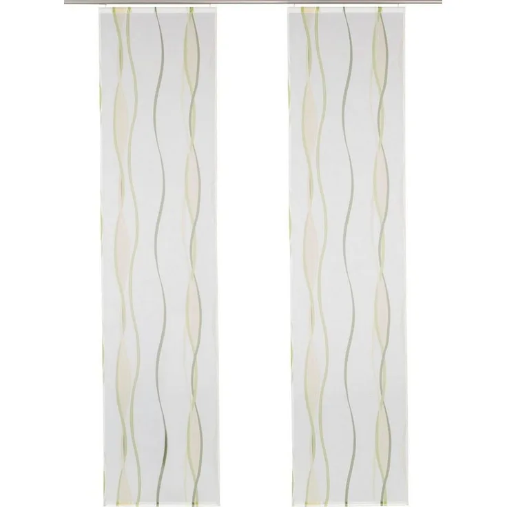 OTTO home Schiebegardine Dimona (2 St), Klettschiene, transparent, Polyester, 2-er Set, Fertiggardine, mit Befestigungszubehör, Wellen