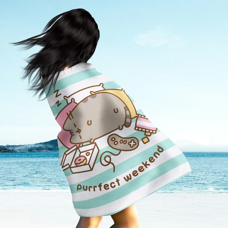 BERONAGE Strandtücher Pusheen Badetuch Purrfect Weekend 75x150 cm, 100% Baumwolle (1-St), Frottee in Velours-Qualität – Bild 3