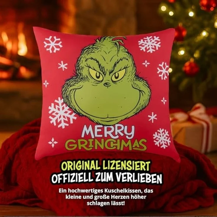 United Labels® Dekokissen The Grinch Kissen - Merry Grinchmas Plüsch Zierkissen 40 x 40 cm – Bild 6
