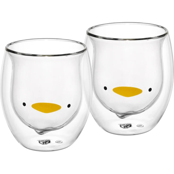 GRÄWE Doppelwandige-Thermogläser, 285ml, 2er Set, Motiv Ente – Bild 1