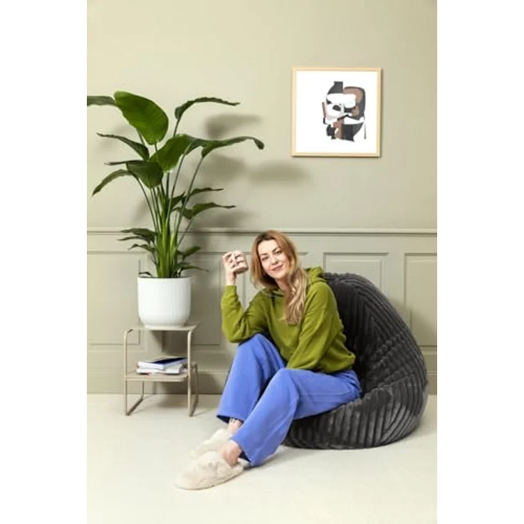 Sitting Point Sitzsack Raya Fellimitat XXL ca. 300L Natur – Bild 3