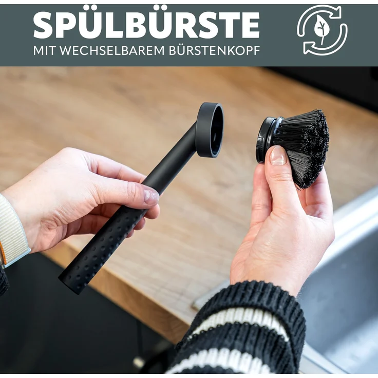 eluno Spülbeckenorganizer mit vielen Extras wie 2 Seifenspendern, aus schwarzem Kunststoff, ca. 34,5 x 24 x 9 cm – Bild 6
