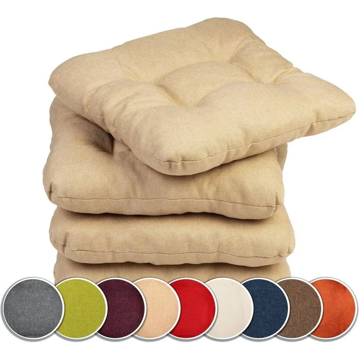 sunnypillow Stuhlkissen 4er Set Stuhlkissen 45x45 cm Bequeme 8cm, Polsterauflage Auflage für Stühle / Bänke – Bild 1