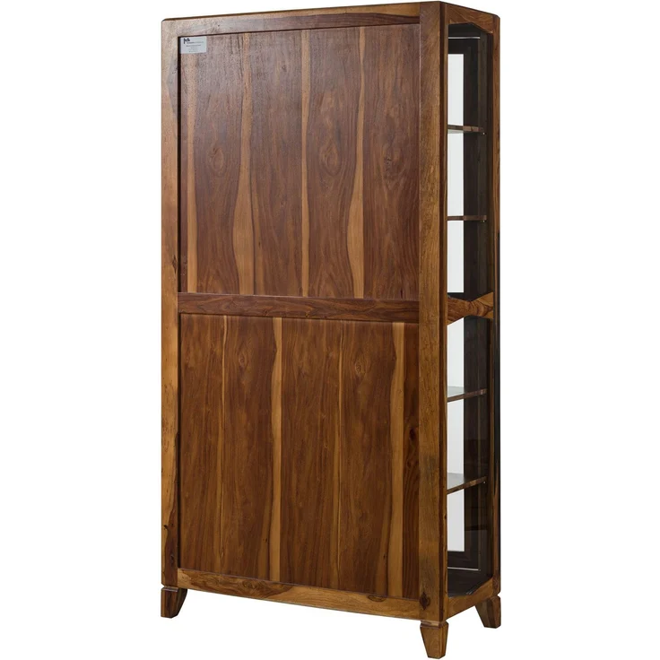 Vitrine Sheesham 100 x 45 x 195 dunkelbraun lackiert ANCONA #236 – Bild 10