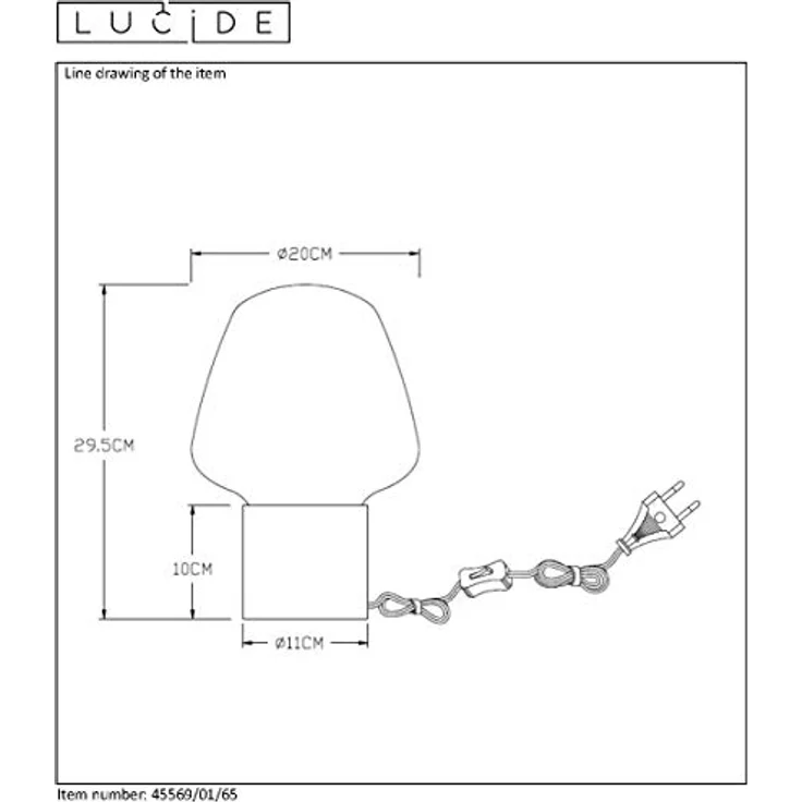 Lucide Becky 45569/01/65, Nachttischlampe mit Rauchglas und warmweißem Licht – Bild 3