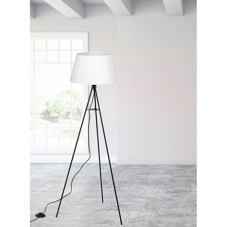 TRANGO LED Stehlampe, 1522WL Tripod Stehleuchte *WHITNEY* inkl. E27 LED Leuchtmittel warmweiß - mit Stofflampenschirm in Braun - Lampenstativ Dreibein - Höhe: 150cm, Wohnraum - Schlafraum - Standlampe - Stehlampe Design zeitlos – Bild 3