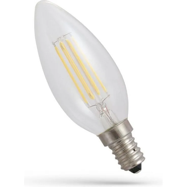 Spectrum LED-Leuchtmittel LED E14 C35 Filament klar 4W 230V 340lm Kerze 300° Extra Warm 1800K, E14, Extra Warmweiß, Filament klar, Extra Warmweiß