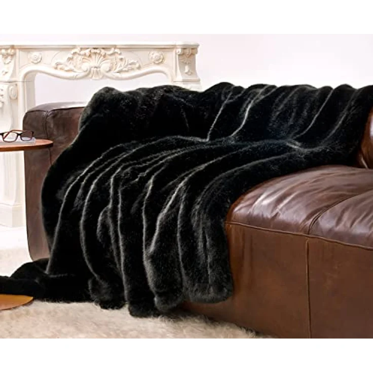 Wohndecke Felldecke (Kunstfell) "Zobel schwarz", Wohnen und Accessoires GmbH & Co. KG – Bild 2