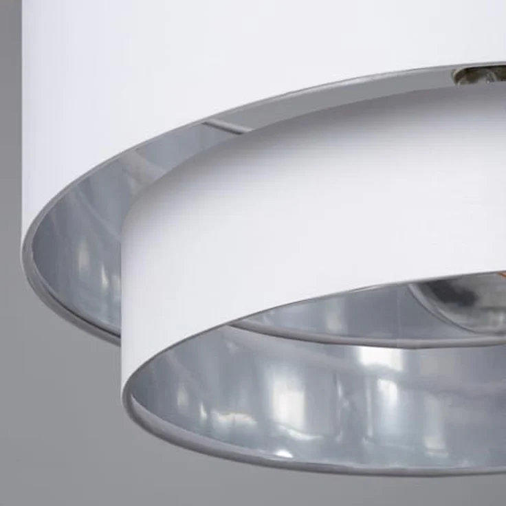 LEDKIA LIGHTING Reflect Duo, Hängeleuchte mit verstellbarer Länge, E27 Fassung, elegantes Design aus Textil, Weiß – Bild 5