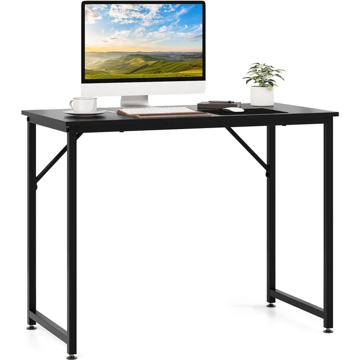 FANTASK Schreibtisch, Bürotisch 100-cm-Desktop, Kleiner Computertisch (Schwarz) – Bild 1
