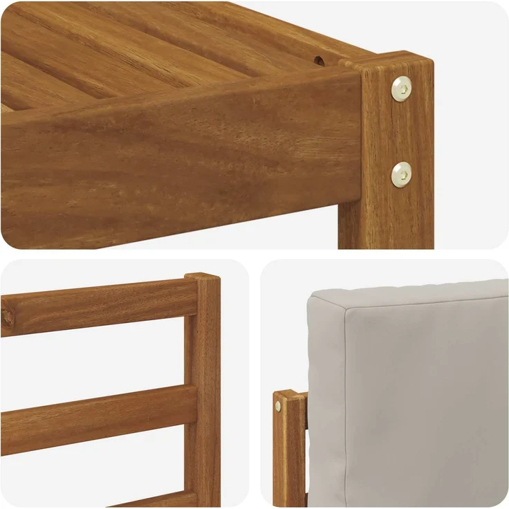 vidaXL Outdoor-Sofagarnitur 4 stk. 4-Sitzer Natur und Hellgrau 3366309 – Bild 5