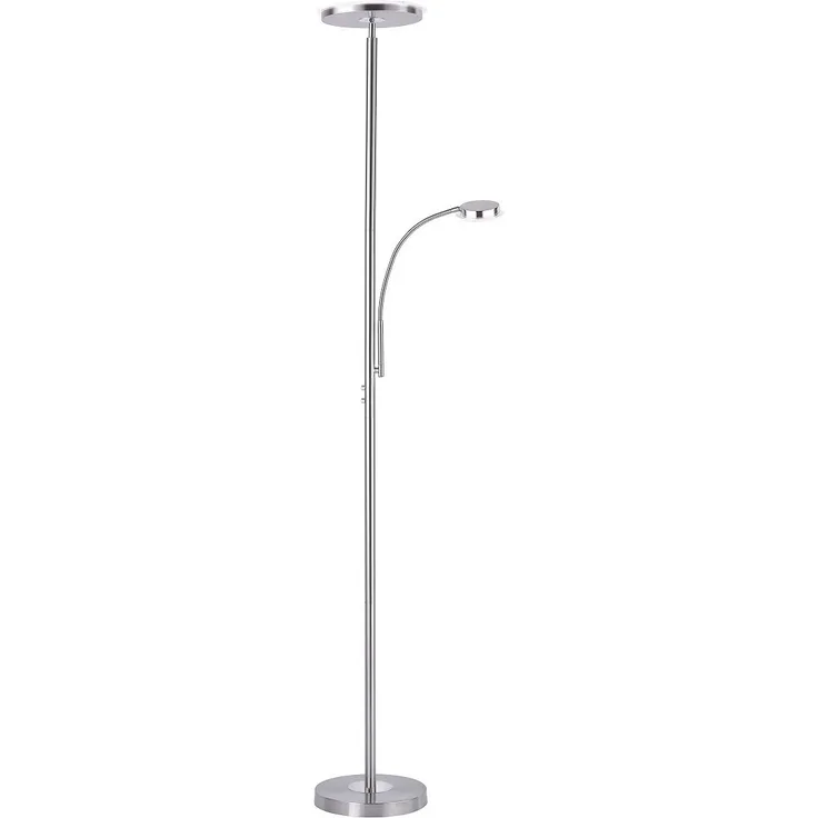 JUST LIGHT 11709-55 LED Stehleuchte Hans mit Lesearm 3000K dimmbar Stahl