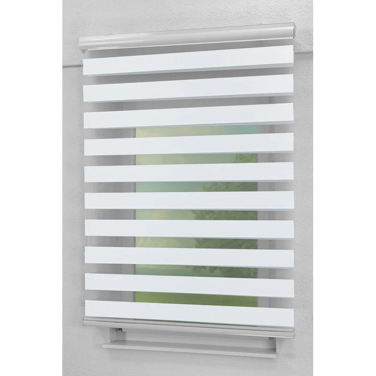 Lysel - Qualitätsdoppelrollo abdunkelnd weißgrau, (B x H) 140cm x 175cm in weiß/weißgrau – Bild 6