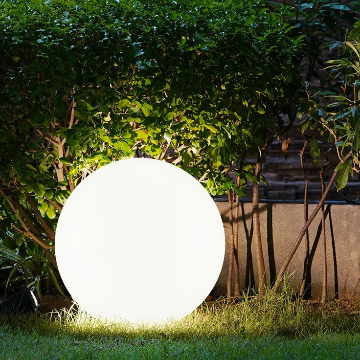 3er Set LED Solarleuchte, Kugel weiß, H 65 cm – Bild 6