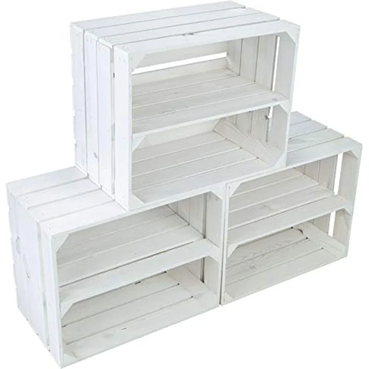 Kistenkolli Altes Land Allzweckkiste 2er SET "Johanna" Weiß Längs (Spar-Set, 2er Set) – Bild 6