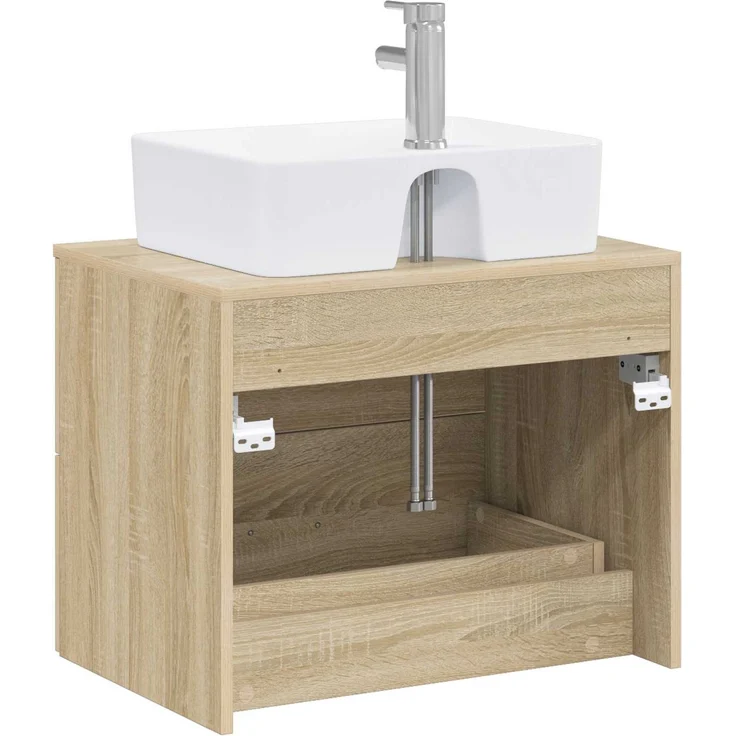 vidaXL Wandmontierter Waschbeckenunterschrank Sonoma-Eiche 3404384 – Bild 7