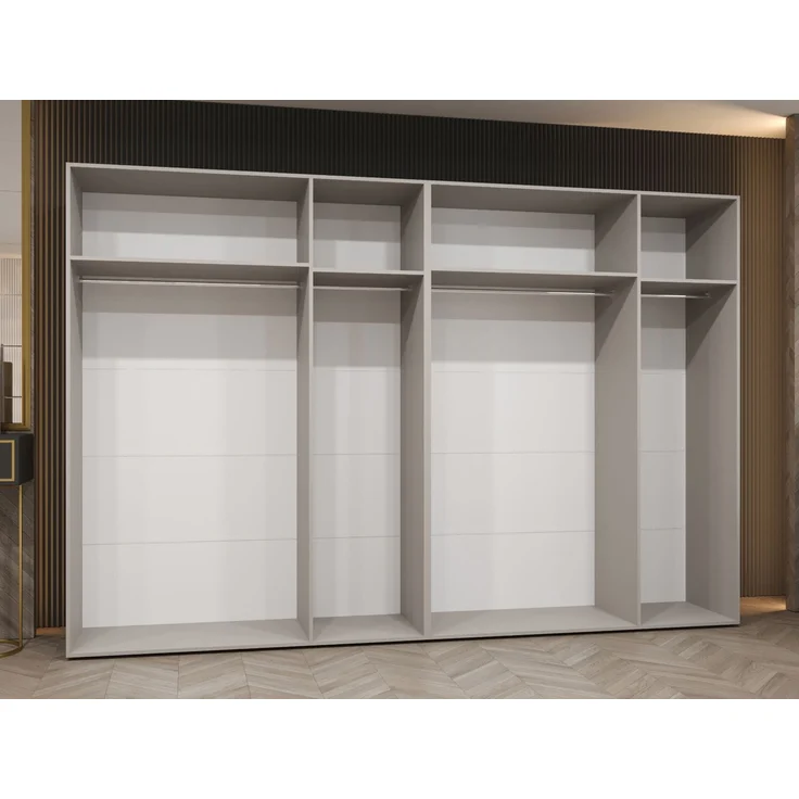 Kleiderschrank Veluna III 300 (Farbe: Schwarz / Schwarz + Gold) – Bild 3