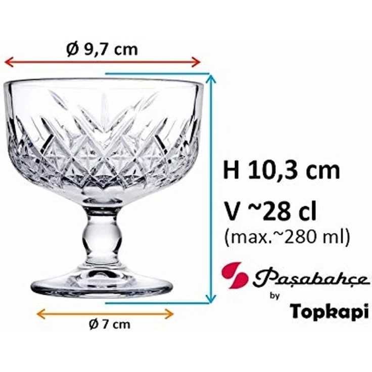 Pasabahce Timeless 440211 Eiscreme Dessertschale im Kristalldesign 250 ml 2er Set – Bild 3