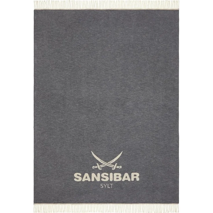 Plaid Wohndecke Jacquard Scotch Decke mit dekorativem Logo und Fransen, Sansibar Sylt, Wohndecke mit eingefasster Ziernaht und Fransen – Bild 5