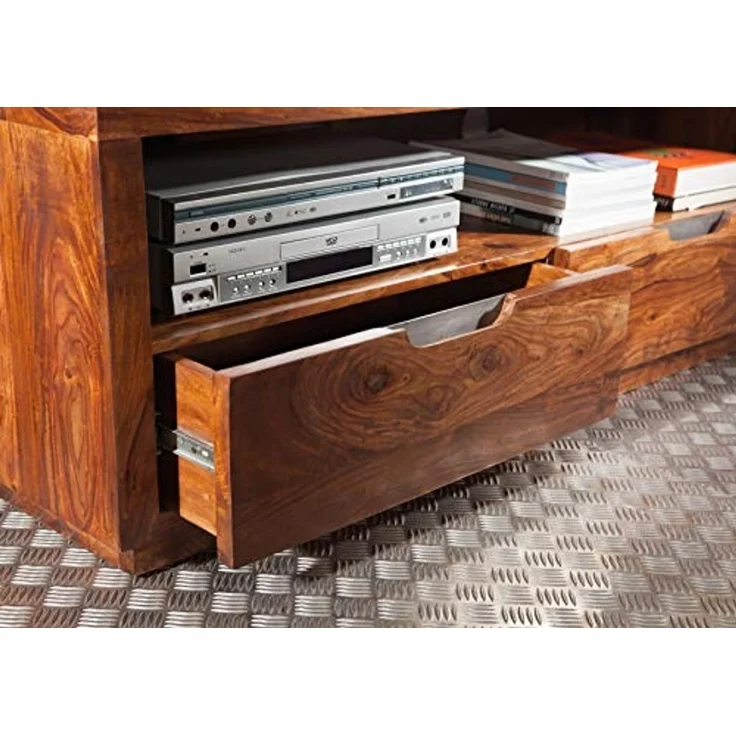 TV-Board Sheesham 140 x 45 x 50 walnuss lackiert DUKE #122 – Bild 6
