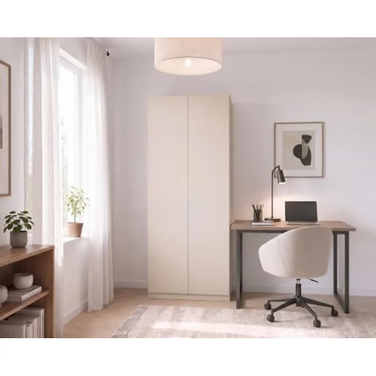 Rauch Möbel LUNIK, Kleiderschrank, Farbe Beige, Breite 91 cm | Schrank mit patentiertem Schnellmontagesystem, 2-türig, Push-to-open-Funktion, Zubehör Classic, Homeoffice, Garderobe – Bild 2