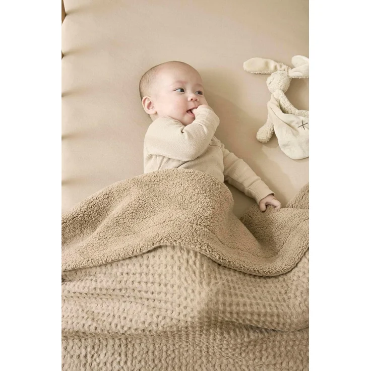 Meyco Waffel Teddy Wiegen-Decke - 75 x 100 cm - Ta – Bild 5