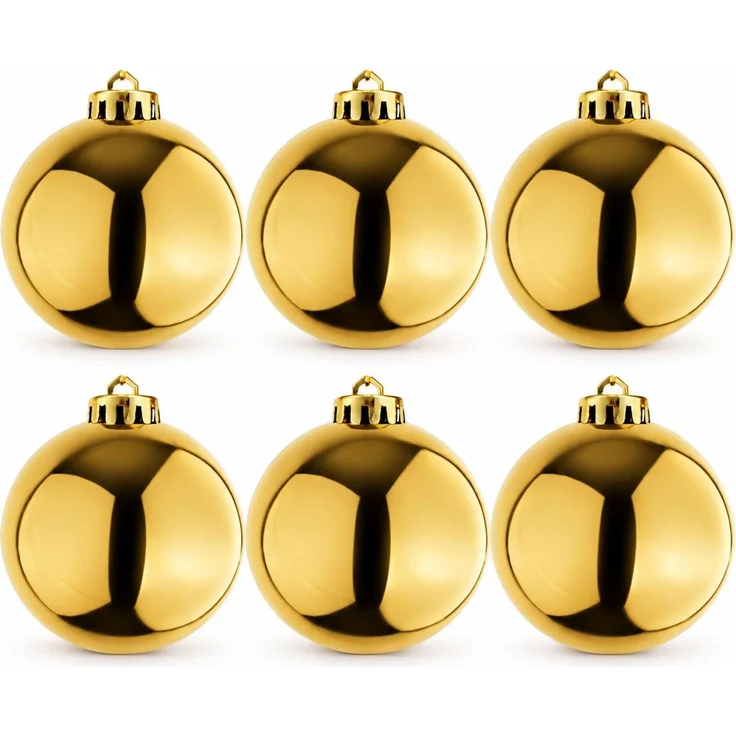 6 Stück XL Weihnachtsbaumkugeln Christbaumkugeln Gold Ø 15cm – Bild 2