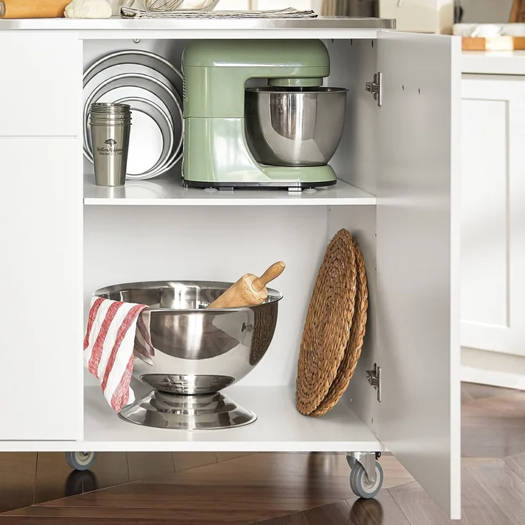 SoBuy FKW117-W Kücheninsel, MDF, Lackiert, Weiß, 120 x 90 x 56 cm – Bild 10