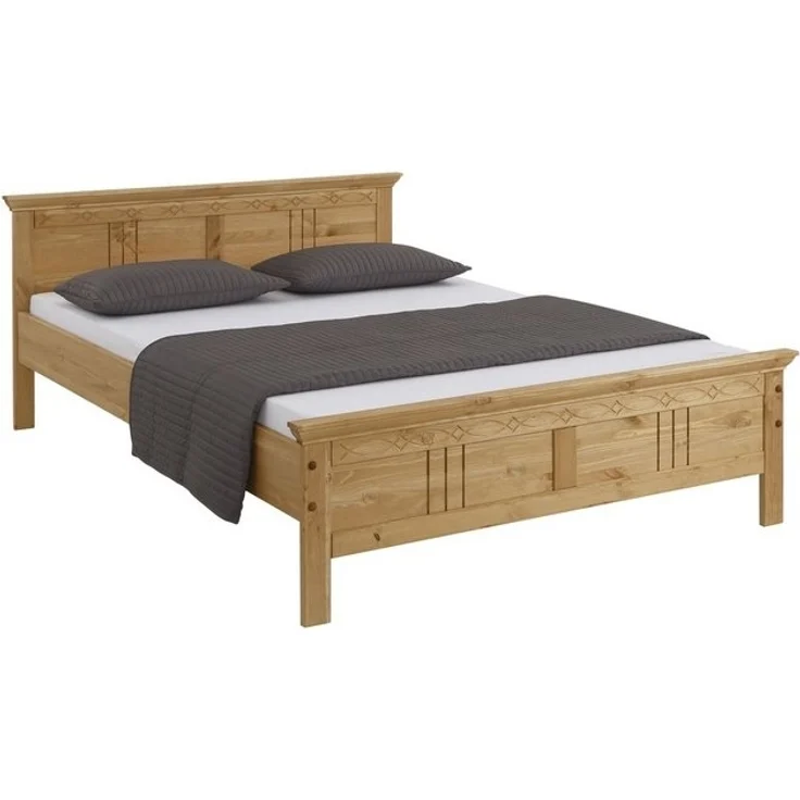 Home affaire Massivholzbett Indra, TOPSELLER, Landhausstil, edles Design,zertifiziertes Massivholz (Breite/Belastbarkeit 180cm/220 KG, 140cm/180 KG, 90cm/120 KG), mit dekorativen Fräsungen, in 2 Breiten und Farben – Bild 4