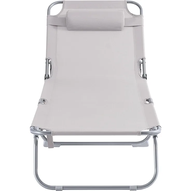 SoBuy OGS35-MI Sonnenliege, Textilgewebe, Lackiert, Beige, 167 x 81 x 56 cm
