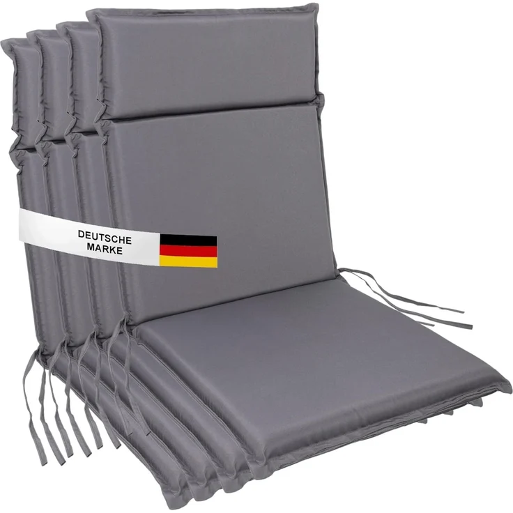 Albatros International Stuhlkissen Albatros Sitzauflage Gartenstuhlauflagen Sitzpolster, Sitzpolster Sitzkissen Outdoor Anthrazit Hochlehner Auflage UV – Bild 1