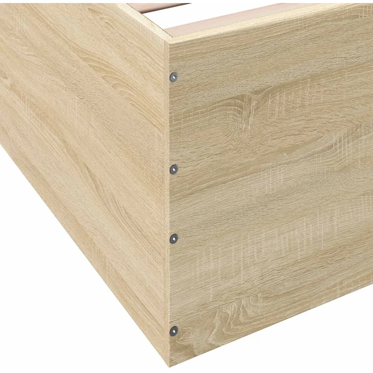 vidaXL Bodenbettgestell Sonoma-Eiche 80 x 200 cm Holzwerkstoff 3429534 – Bild 7