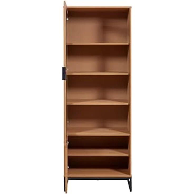 Livetastic Vitrine Eiche, massiv aus Kiefer, 5 Fächer, 70x190x45 cm, mit Drehtüren, Beimöbel erhältlich – Bild 4