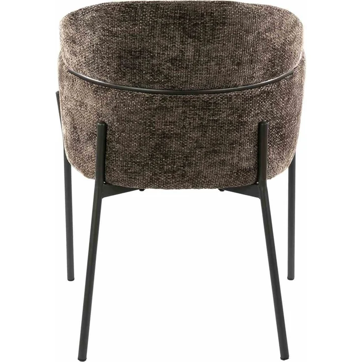 Armstuhl Vura 2er-Set mit Chenille-Bezug und Metallgestell, Taupe – Bild 7