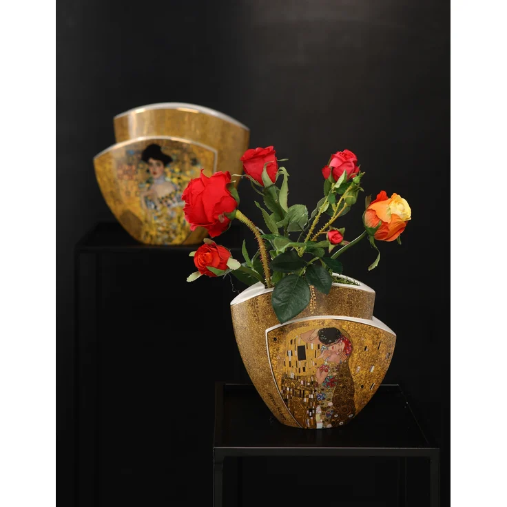 Goebel Tischvase Gustav Klimt - Der Kuss / Adele Bloch Bauer (1 St), Vase aus Porzellan, Höhe ca. 20 cm – Bild 8