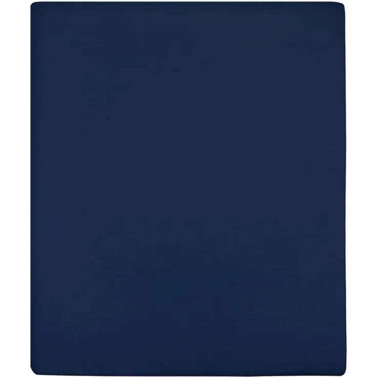 vidaXL Spannbettlaken Jersey Marineblau 160x200 cm Baumwolle 136236