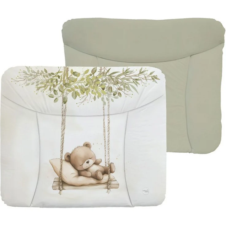 Ceba Baby® weiche Wickelauflage 75x72 cm - Baby Wickelunterlage- Wickeltischauflage für Junge und Mädchen - Wasserdicht, abwaschbar - OEKO-TEX® Standard 100 - Made in EU -Teddybär auf der Schaukel – Bild 2