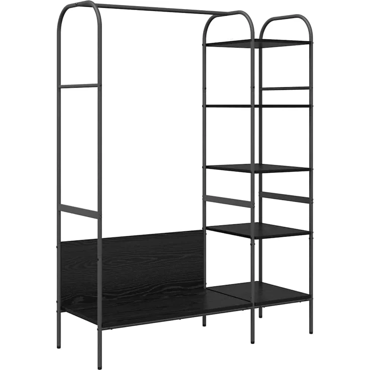 vidaXL Kleiderständer Schwarz 120 x 44 x 160 cm Holzwerkstoff 868445 – Bild 1