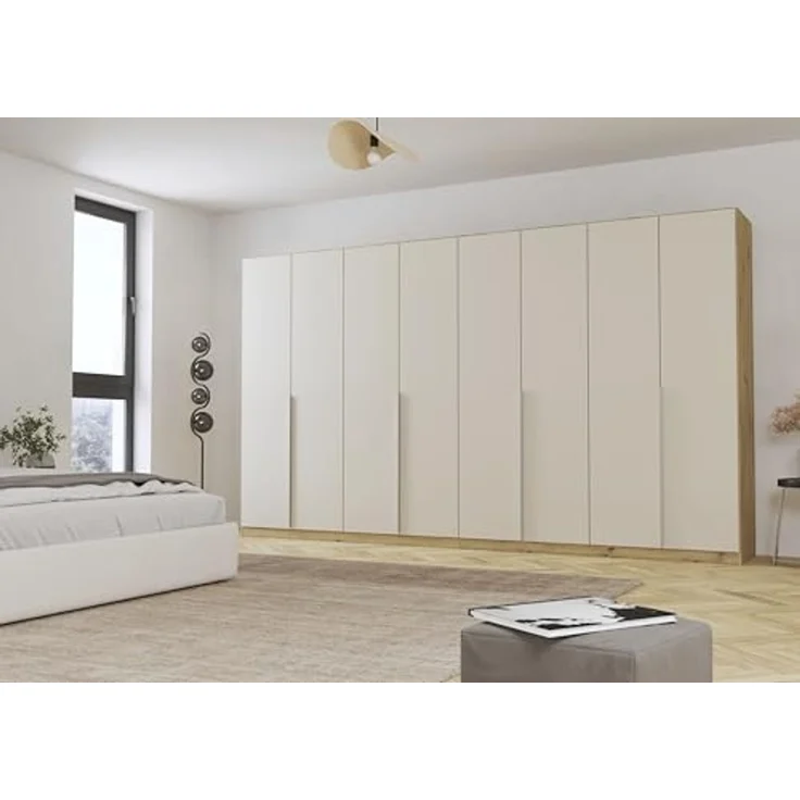 Rauch Möbel Alabama, Kleiderschrank für Schlafzimmer, Kinderzimmer, Wohnzimmer, Garderobe, Flur, 8-türig, mit Zubehör Classic, Farbe Beige/Eiche Artisan. Holz, Breite 360 cm – Bild 2