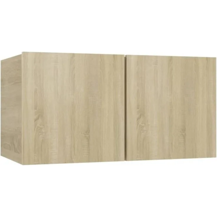 vidaXL 4-tlg. TV-Schrank-Set Sonoma-Eiche Spanplatte [3078993]