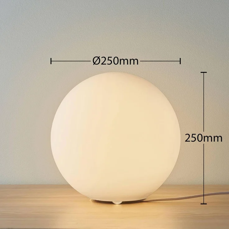 Lindby Tischleuchte Marike, Glas Weiß IP20, 1 x 15 W LED – Bild 4