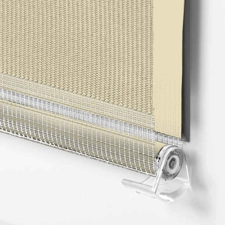 Doppelrollo Klemmfix ohne Bohren 110x150 cm Creme Duo Rollo Klemmrollo Sonnenschutzrollo Fensterrollo für Fenster & Türen Zebrarollo Seitenzugrollo – Bild 5