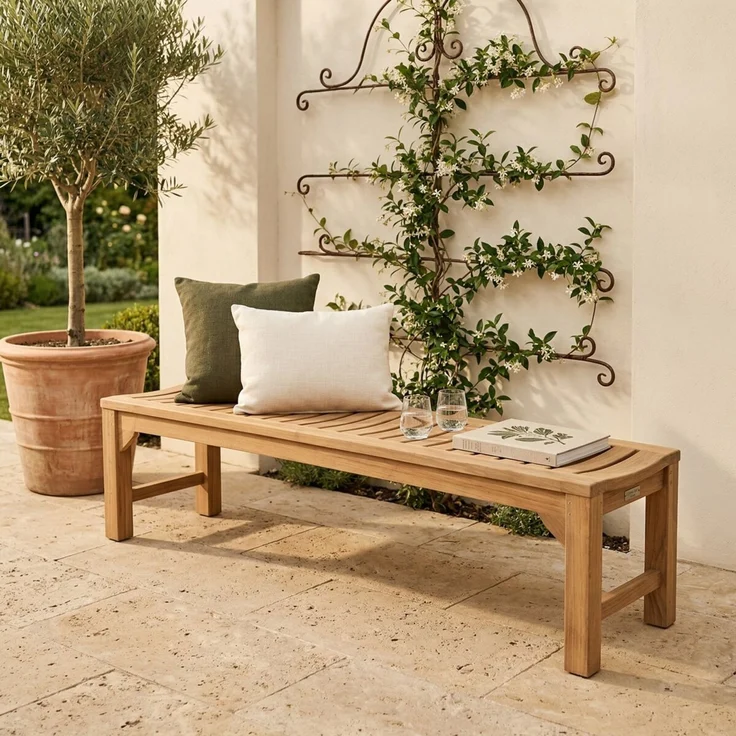 Teakholz Gartenbank DENNIS 3 Sitzer 180cm – Bild 3
