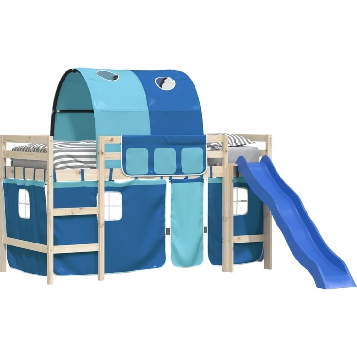 vidaXL Vorhänge für Hochbett mit Tunnel Blau Polyester 835917 – Bild 3