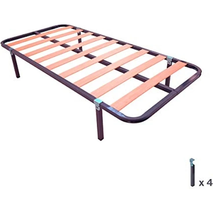 DUÉRMETE ONLINE - Lattenrost Basic Struktur 30 x 30 mm mit Beinen, Stahlrohr 30 x 30 mm, Epoxidfarbe Grau, 90 x 190 – Bild 6