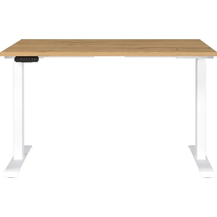 Germania Schreibtisch 7907-552, in Grandson-Eiche-Nb./Weiß, EL. höhenverstellb, 120 x 120 x 80 cm (BxHxT) – Bild 4