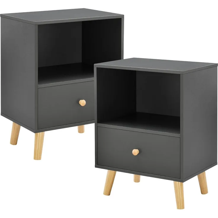 Beistelltisch Sundsvall 2er Set Dunkelgrau [en. casa]