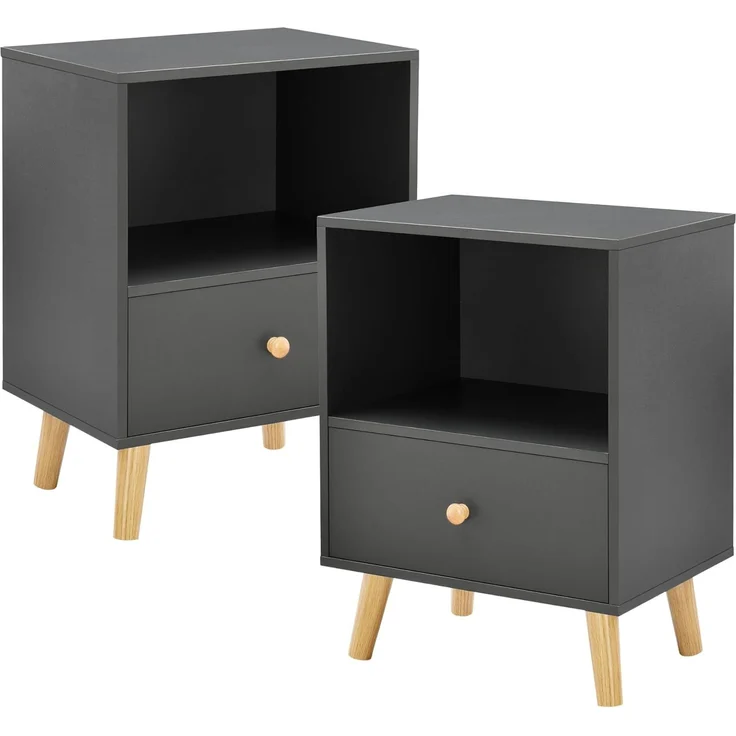 Beistelltisch Sundsvall 2er Set Dunkelgrau [en. casa] – Bild 1