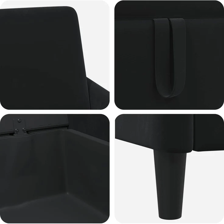 vidaXL Sofa Set mit Stauraum 2 stk. Schwarz Polyester 3429252 – Bild 6